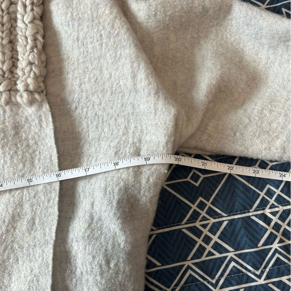 Tribal Light Gray Wool Asymmetric Turtleneck Sweater - Picture 7 of 9